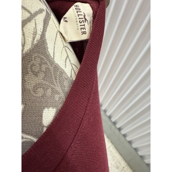 Hollister Women's Burgundy Long Sleeve T-Shirt 1922 California Logo m - Picture 4 of 4